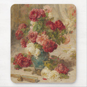 Georges Jeannin - A Still Life with Roses in a ... Mouse Pad