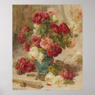 Georges Jeannin - A Still Life with Roses in a ... Poster