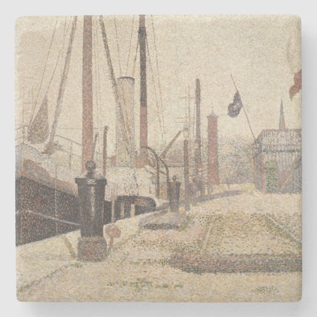 Georges Pierre Seurat | La Maria at Honfleur, 1886 Stone Coaster (Front)