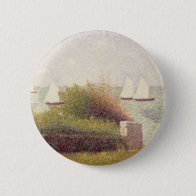 Georges Pierre Seurat | La Rade de Grandcamp 6 Cm Round Badge (Front)
