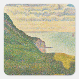 Georges Pierre Seurat Seascape at Port-en-Bessin Square Sticker