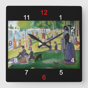 “Georges Seurat”の壁掛け時計,No.02 Square Wall Clock