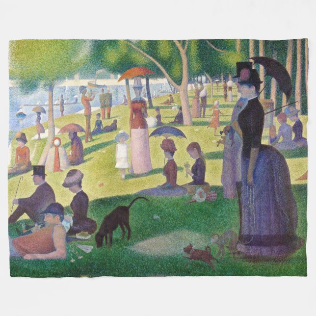 Georges Seurat - A Sunday on La Grande Jatte Fleece Blanket (Front (Horizontal))