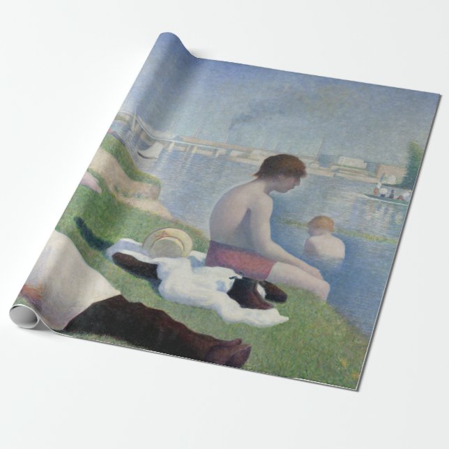 Georges Seurat Bathers at Asnières Wrapping Paper (Unrolled)