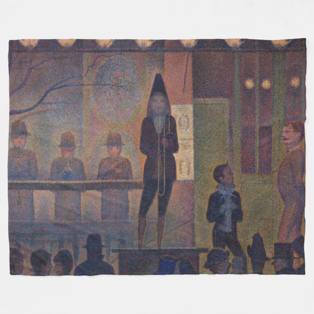 Georges Seurat - Circus Sideshow Fleece Blanket (Front (Horizontal))
