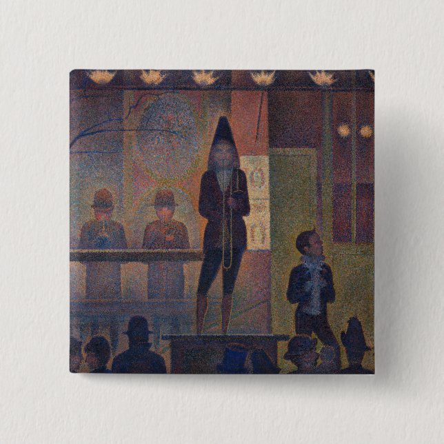 Georges Seurat - Circus Slideshow 15 Cm Square Badge (Front)