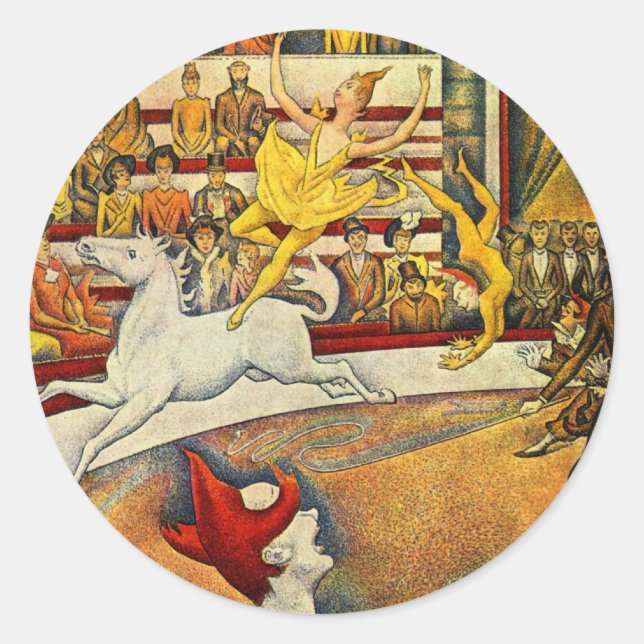 Georges Seurat - Der Zirkus - Circus Classic Round Sticker (Front)