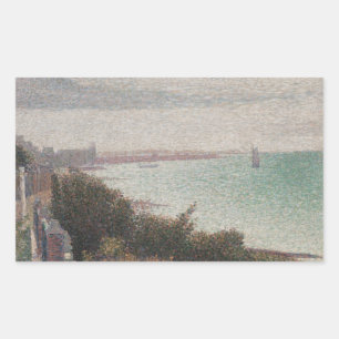 Georges Seurat - Grandcamp, Evening Rectangular Sticker