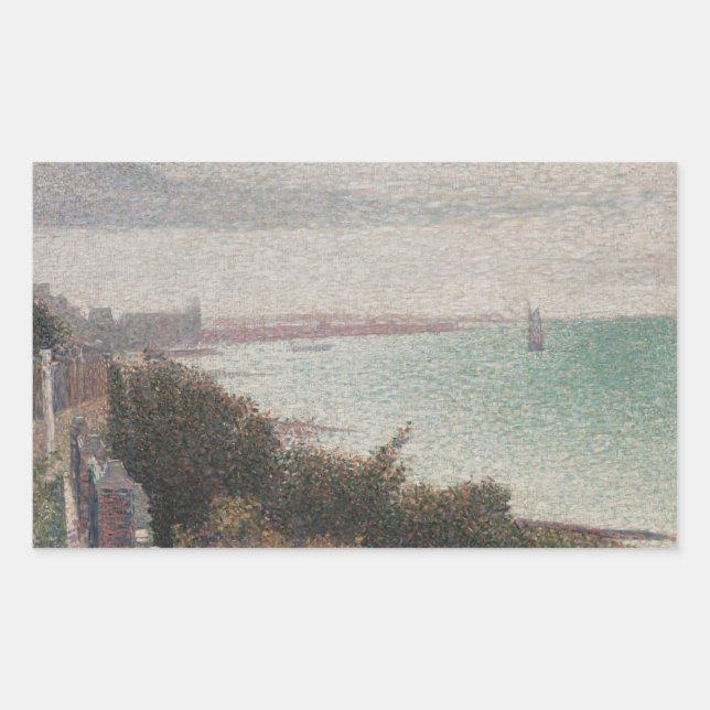 Georges Seurat - Grandcamp, Evening Rectangular Sticker (Front)