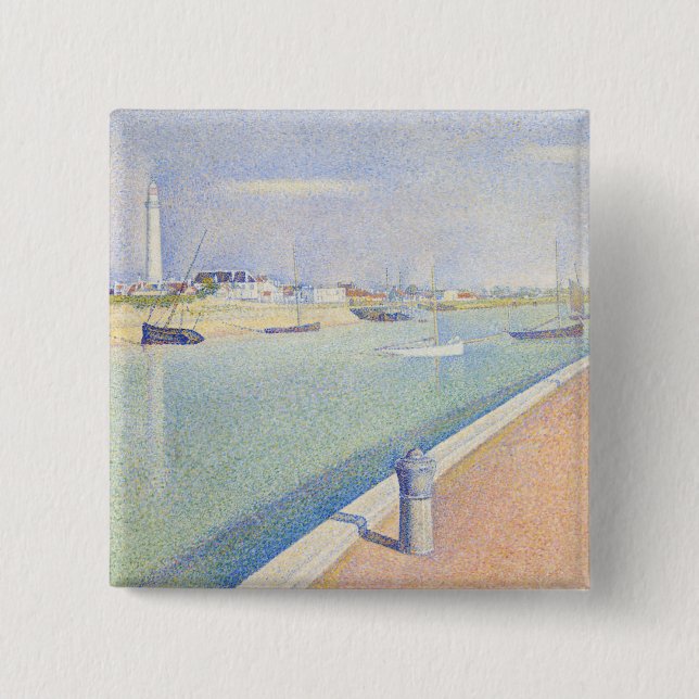 Georges Seurat - The Channel of Gravelines 15 Cm Square Badge (Front)