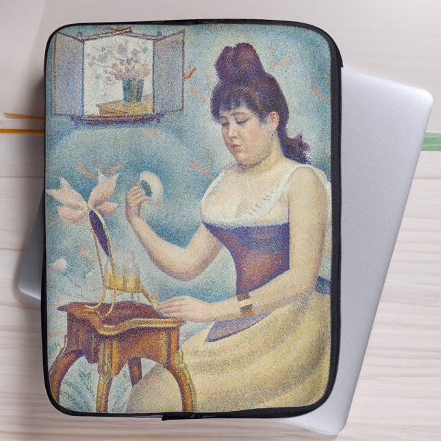 Georges Seurat - Young Woman Powdering Herself Laptop Sleeve (Creator Uploaded)