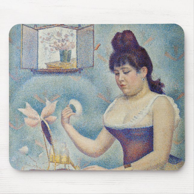 Georges Seurat - Young Woman Powdering Herself Mouse Pad (Front)