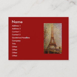 Georges Seurat's Painting: The Eiffel Tower (1889) Business Card