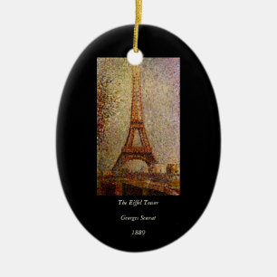 Georges Seurat's Painting: The Eiffel Tower (1889) Ceramic Ornament