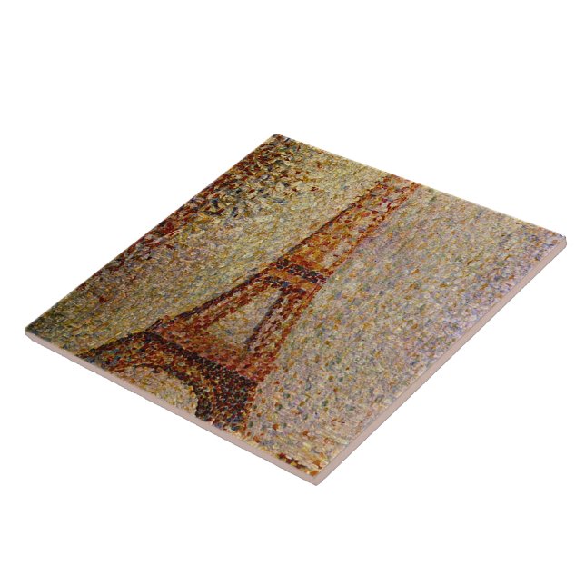 Georges Seurat's Painting: The Eiffel Tower (1889) Ceramic Tile (Side)