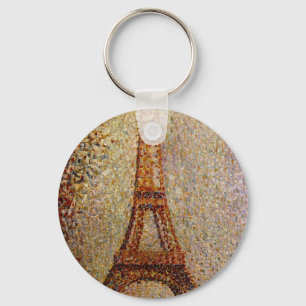 Georges Seurat's Painting: The Eiffel Tower (1889) Key Ring