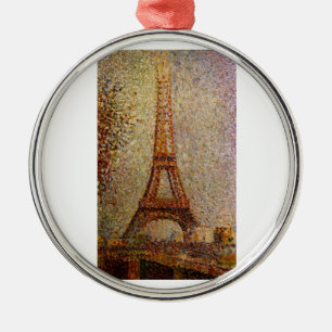 Georges Seurat's Painting: The Eiffel Tower (1889) Metal Ornament