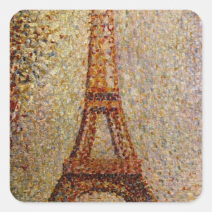 Georges Seurat's Painting: The Eiffel Tower (1889) Square Sticker