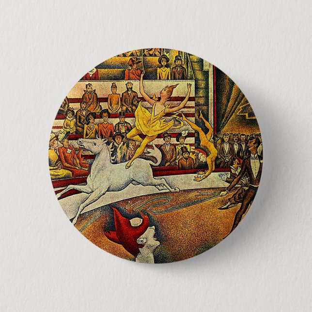 Georges Seurat's The Circus (1891) 6 Cm Round Badge (Front)