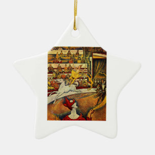 Georges Seurat's The Circus (1891) Ceramic Tree Decoration