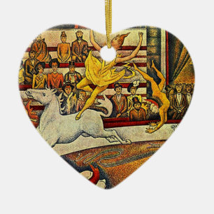 Georges Seurat's The Circus (1891) Ceramic Tree Decoration
