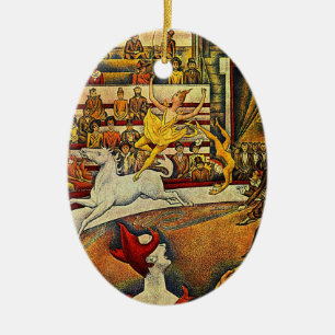 Georges Seurat's The Circus (1891) Ceramic Tree Decoration
