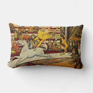 Georges Seurat's The Circus (1891) - Clown & Rider Lumbar Cushion