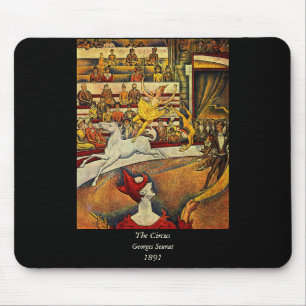 Georges Seurat's The Circus (1891) - Clown & Rider Mouse Pad