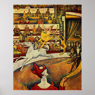 Georges Seurat's The Circus (1891) - Clown & Rider Poster