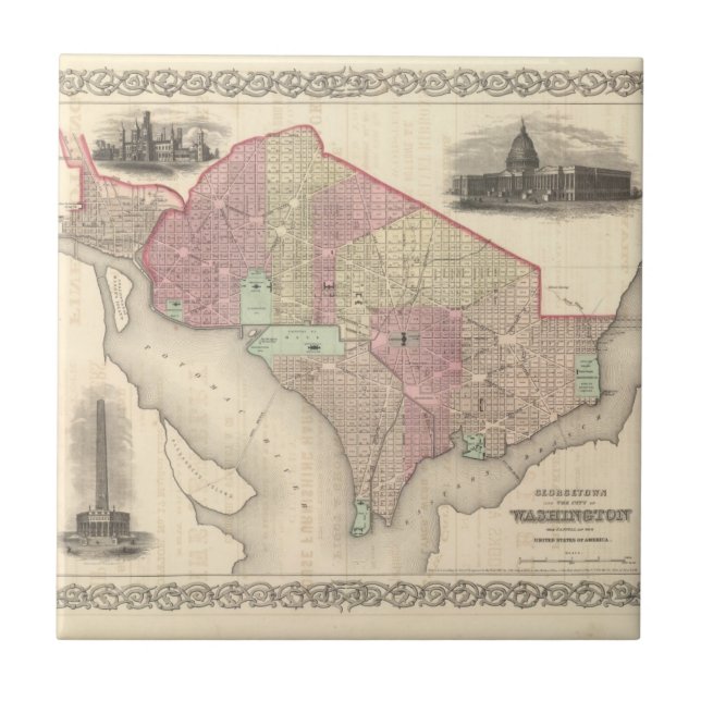 Georgetown and the City of Washington Tile (Front)