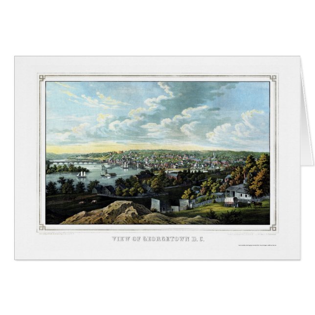 Georgetown, D.C. Panoramic Map - 1855 (Front Horizontal)