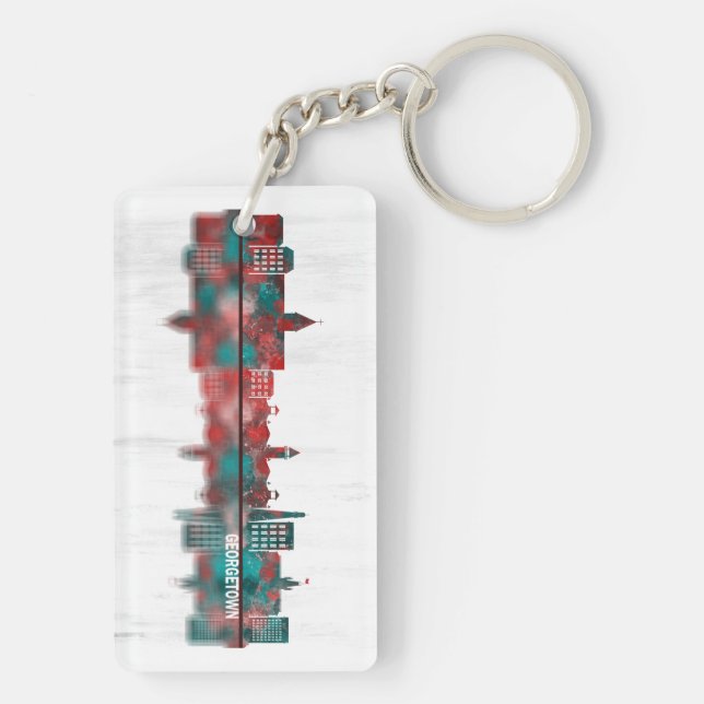 Georgetown Guyana Skyline Key Ring (Back)