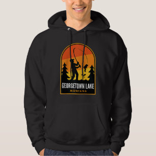 Georgetown Lake Montana Fishing Raglan Hoodie