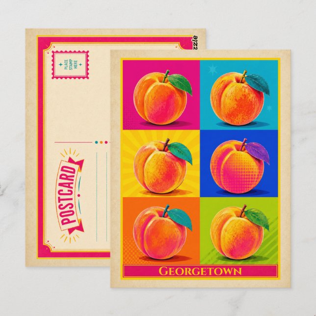 Georgetown Postcard Delaware Peach Vintage (Front/Back)