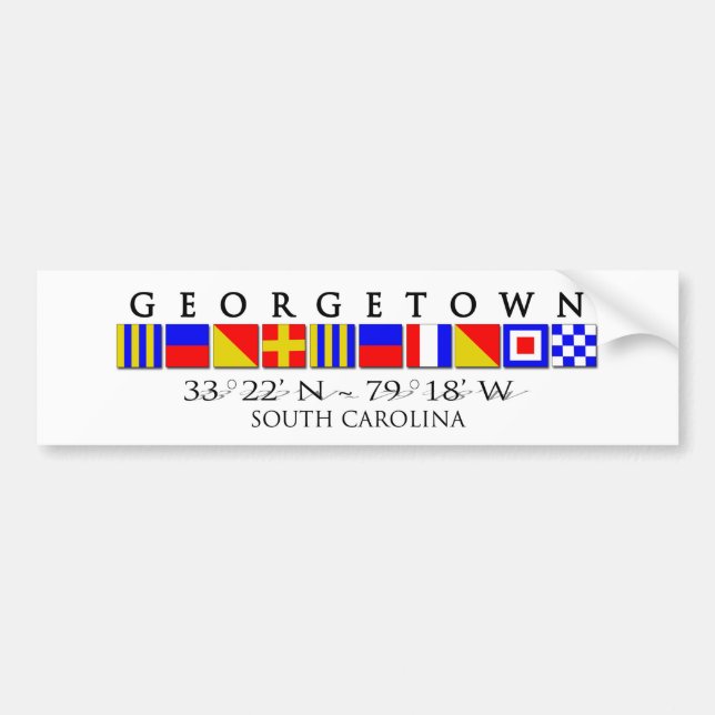 Georgetown SC Signal Flag Bumper Sticker (Front)