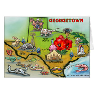 Georgetown Texas Cartoon Map