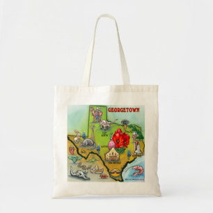 Georgetown Texas Cartoon Map Tote Bag