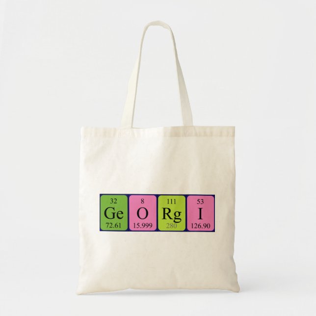 Georgi periodic table name tote bag (Front)