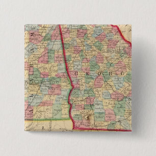Georgia, Alabama Map by Mitchell 15 Cm Square Badge