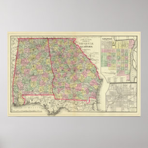 Georgia, Alabama Poster