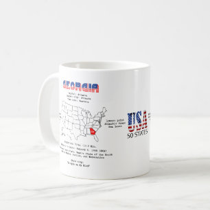 Georgia American state on a map and useful info Coffee Mug