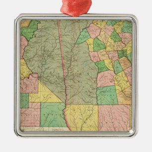 Georgia and Alabama 2 Metal Tree Decoration