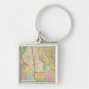 Georgia and Alabama 3 Key Ring