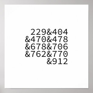 Georgia Area Codes Poster