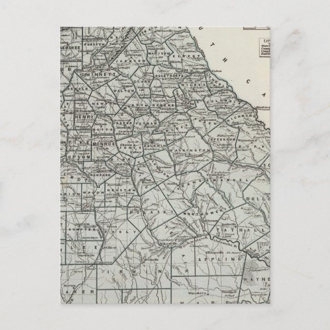 Georgia Atlas Map Postcard (Front)