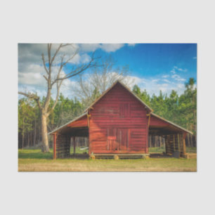 Georgia Barn Standing Proudly in Front of Forest Tissue Paper