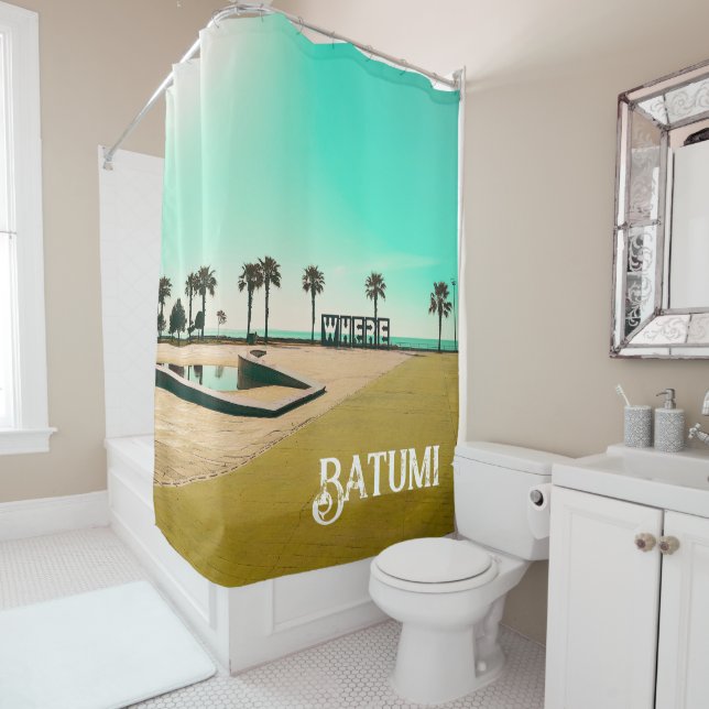 Georgia Batumi Architecture Landscape Shower Curtain (In Situ)