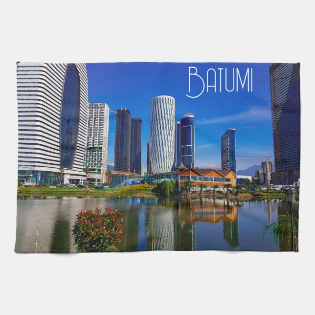 Georgia Batumi Architecture Landscape Tea Towel (Horizontal)