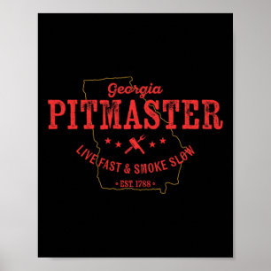 Georgia Bbq Pitmaster For Meat Smoking Barbecuing  Poster