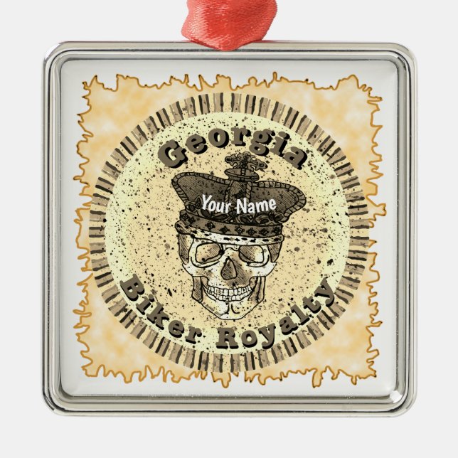 Georgia Biker  Metal Ornament (Front)